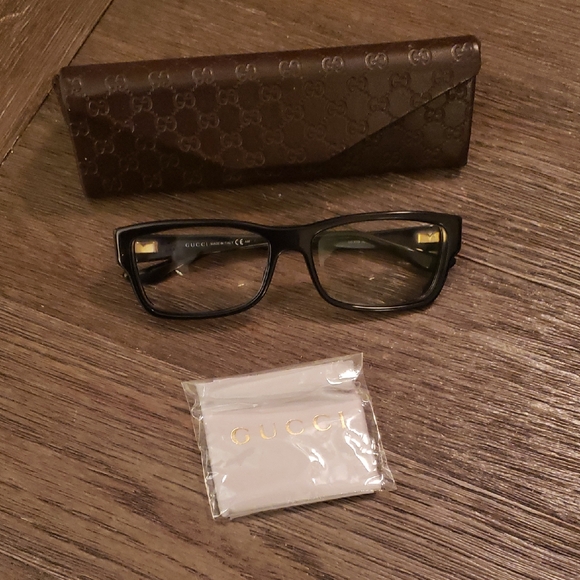 Gucci Black Eyeglasses with Case - Picture 1 of 14